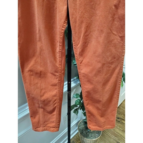 Kim Rogers Women's Orange Cotton Mid Rise Pull on Straight Legs Pant Size 12 - Picture 3 of 9